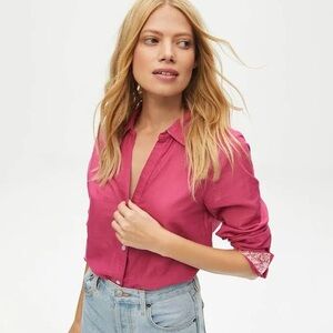 Michael Stars Joanna Cotton Button Down Shirt Size Medium